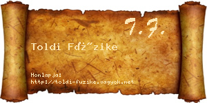 Toldi Füzike névjegykártya